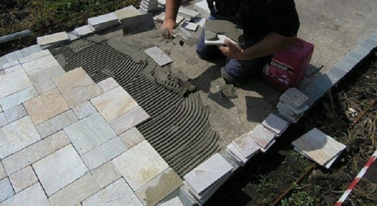  правильно класть тротуарную плитку на бетон